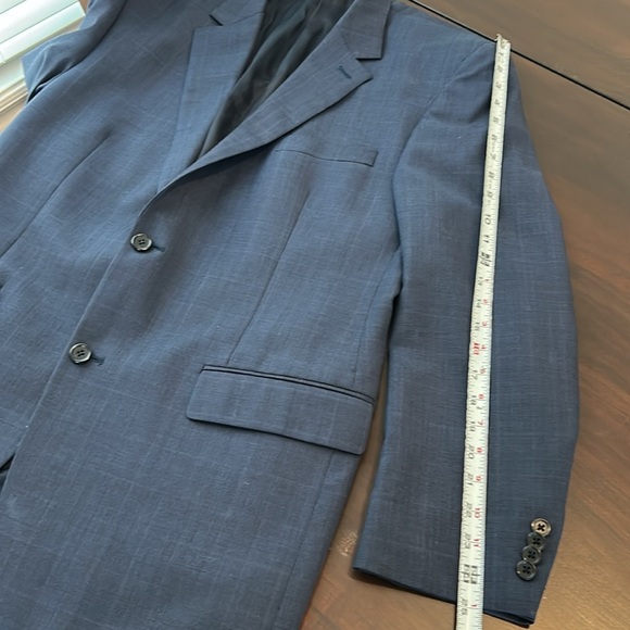 Michael Kors Wool Single Breast Two Button Blue Blazer Light Plaid Men size 44R - Picture 5 of 14